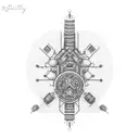 Spinal tattoo of a circuit board design tattoo design idea