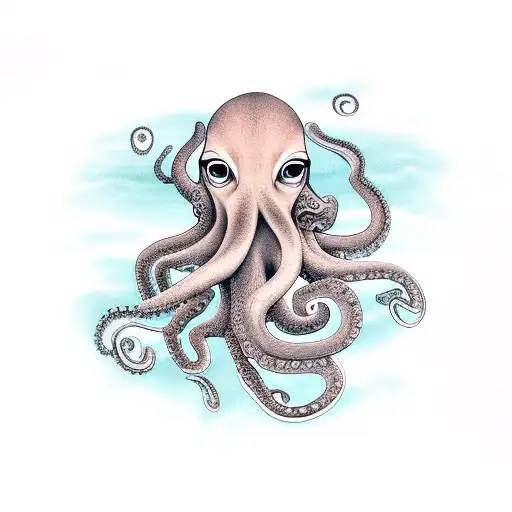 forest and sea, octopus and wolf tattoo design idea