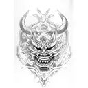 demon slayer mask tattoo design idea