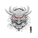 demon slayer mask tattoo design idea