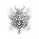demon slayer mask tattoo design idea