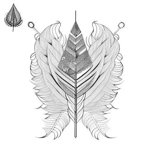 symbolic with krushna's flute and Peacock feather tattoo design idea