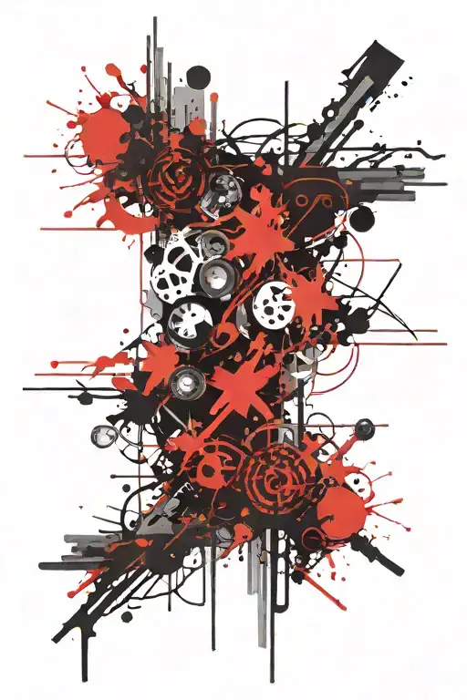 elektronic and trauma tattoo design idea