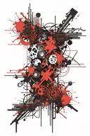 elektronic and trauma tattoo design idea