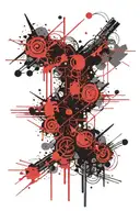 elektronic and trauma tattoo design idea