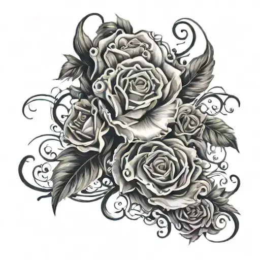 222 numbers tattoo design idea