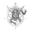 samurai and dragons tattoo design idea