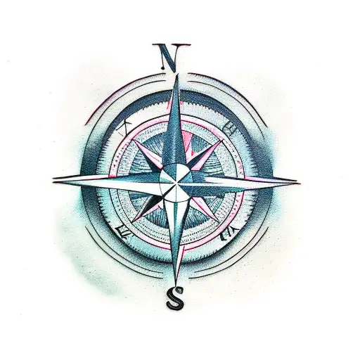 Compass,  Sic parvis magna tattoo design idea