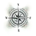 Compass,  Sic parvis magna tattoo design idea