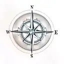 Compass,  Sic parvis magna tattoo design idea