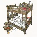 bunk bed tattoo design idea
