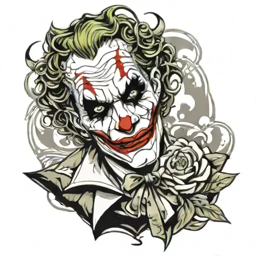 Joker, but not famous person. On the arm tattoo design idea