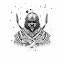 Crow + viking + trashpolka tattoo design idea