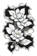 lotus flower blooming tattoo design idea