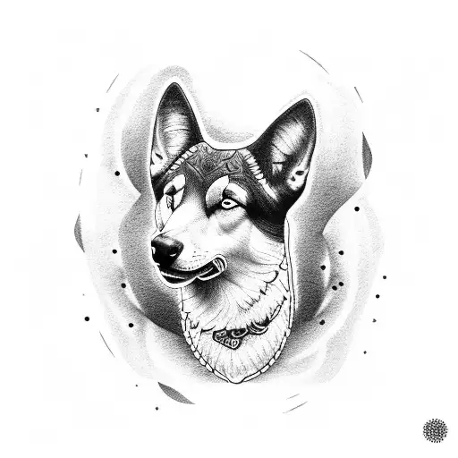Design a dotwork tattoo featuring a shepherd guiding football players tattoo design idea