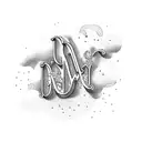 M & N in cursive text tattoo design idea