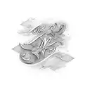 M & N in cursive text tattoo design idea