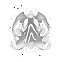 M & N in cursive text tattoo design idea