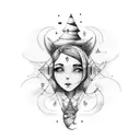 M & N in plain cursive text tattoo design idea