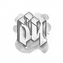 M & N in cursive text tattoo design idea