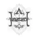 M & N in cursive text tattoo design idea