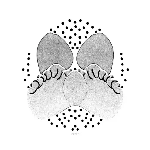 A cat paw print with a volleyball pattern inside tattoo design idea