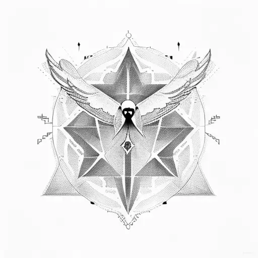 A flock of birds flying in the shape of a binary code tattoo design idea