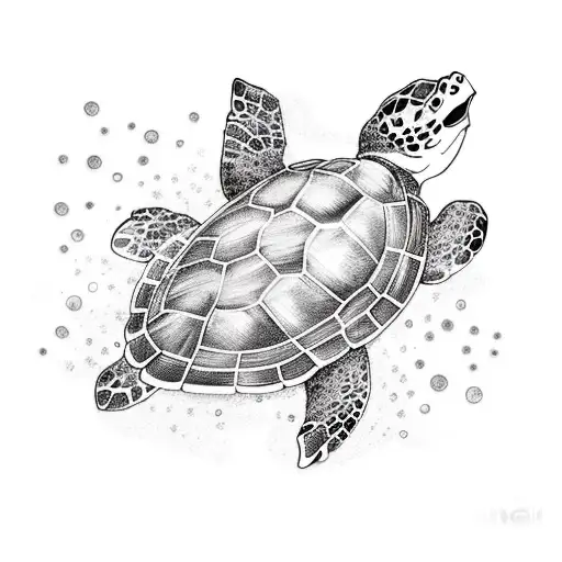 Turtle with I lost my heart to the Ocean and with it a piece of my heart . Include starfish seaweed and water tattoo design idea