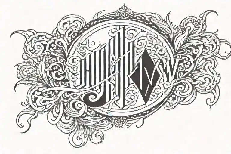 YHWH written tattoo design idea