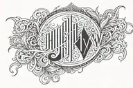 YHWH written tattoo design idea