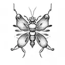 creepy insects long tattoo design idea