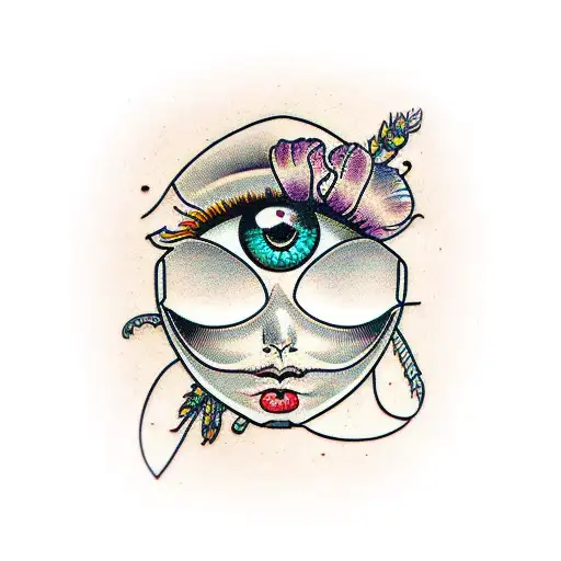 Iris with semicolon eyelid tattoo design idea