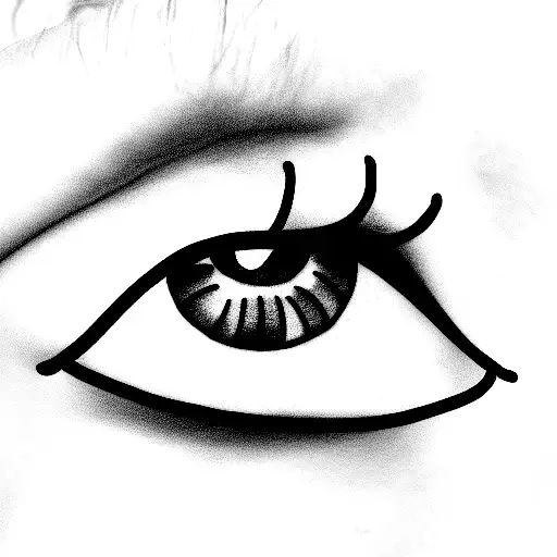 pupil with semicolon eyelid, simple, suicide awareness  tattoo design idea