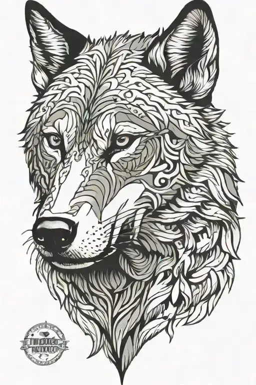 Turk mith wolf head tattoo design idea