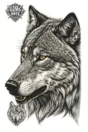 Turk mith wolf head tattoo design idea