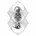 per aspera ad astra hourglass tattoo design idea