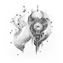 per aspera ad astra hourglass tattoo design idea