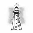 lighthouse + waves tattoo design idea