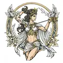 blance athena greek goddess tattoo design idea