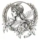 blance athena greek goddess tattoo design idea