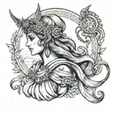 blance athena greek goddess tattoo design idea