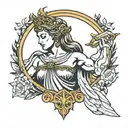 blance athena greek goddess tattoo design idea