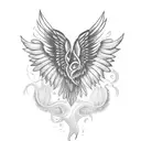 Track shoe with wings tattoo design idea