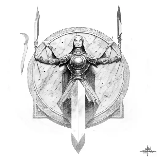 Pantheon, the eternal spear tattoo design idea