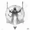 Pantheon, the eternal spear tattoo design idea