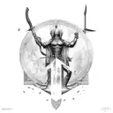 Pantheon, the eternal spear tattoo design idea