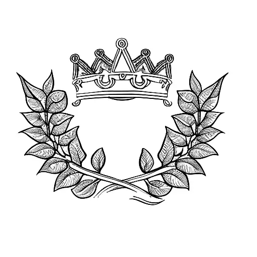 a crown and laurel wreath tattoo design idea