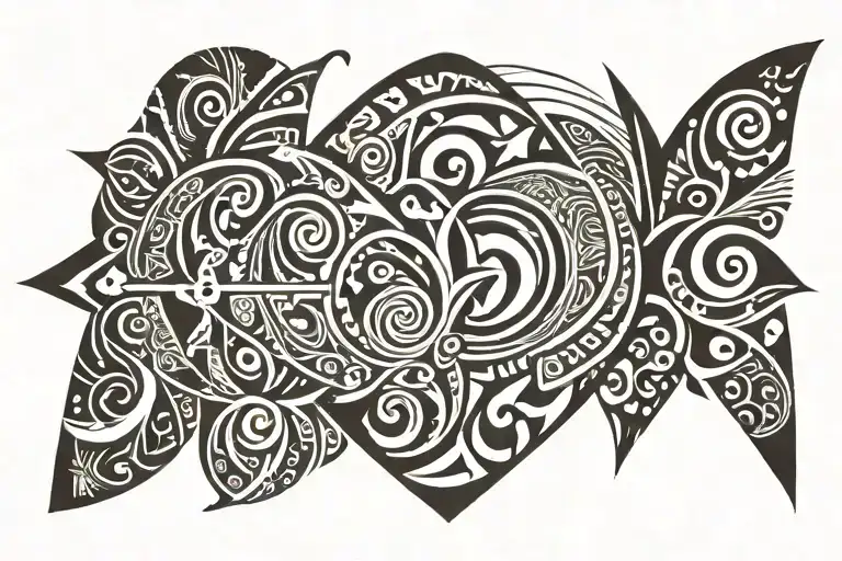 maori surf style tattoo design idea