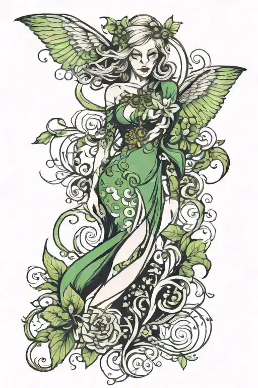 pretty Irish banshee  tattoo design idea