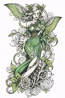 pretty Irish banshee  tattoo design idea